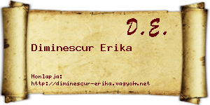 Diminescur Erika névjegykártya
